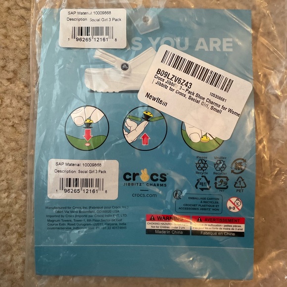 CROCS Kids Pink and White Jibbitz Set - Picture 2 of 2